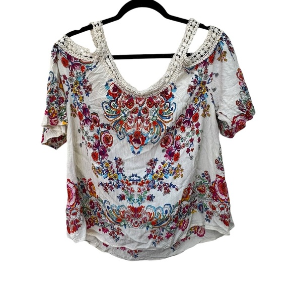 Bila Bright Colored Cold Shouldered Top size Large - Picture 8 of 11